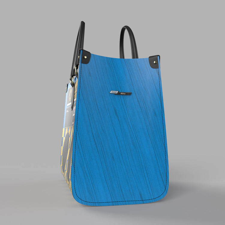 RADIO ACTIVE LEATHER SHOPPER BAG