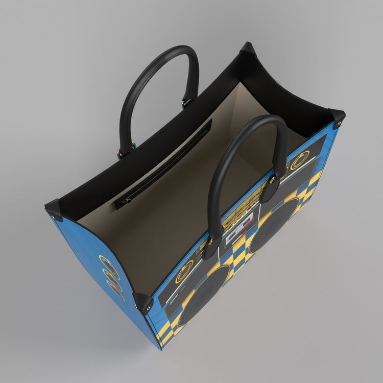 RADIO ACTIVE LEATHER SHOPPER BAG