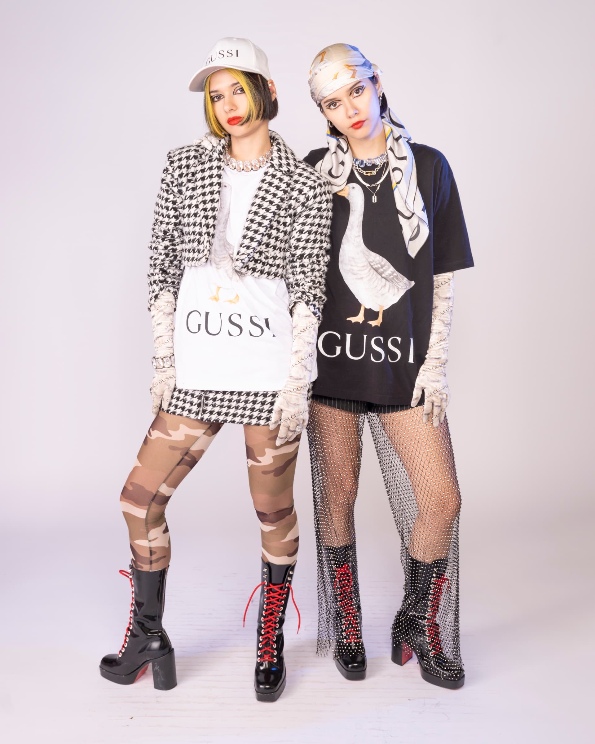 Bloom Twins wearing pieces from the first GUSSI line