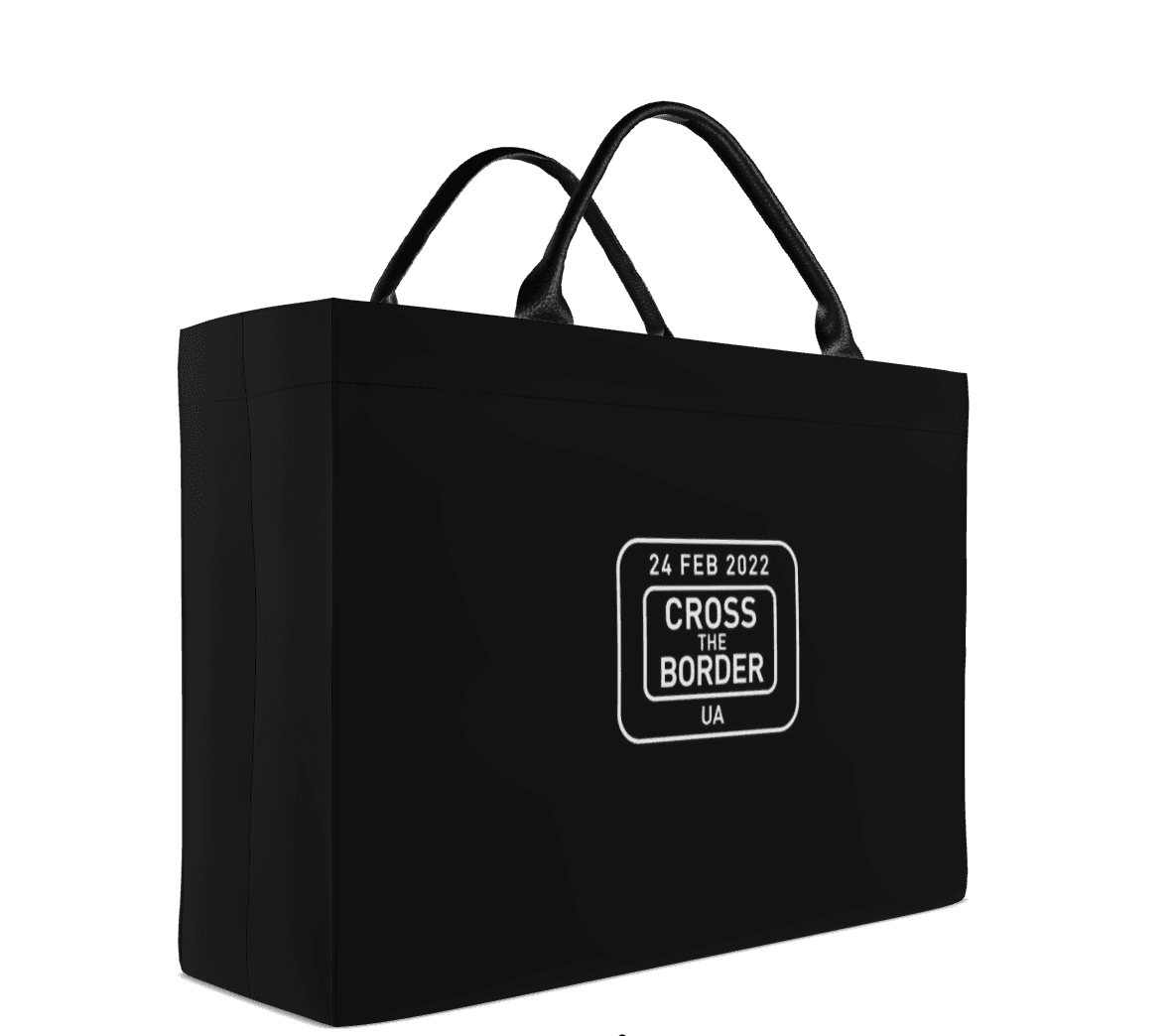 GUSSI Carryall Tote at a three-quarter angle, showing the gusset and leather-trimmed handles