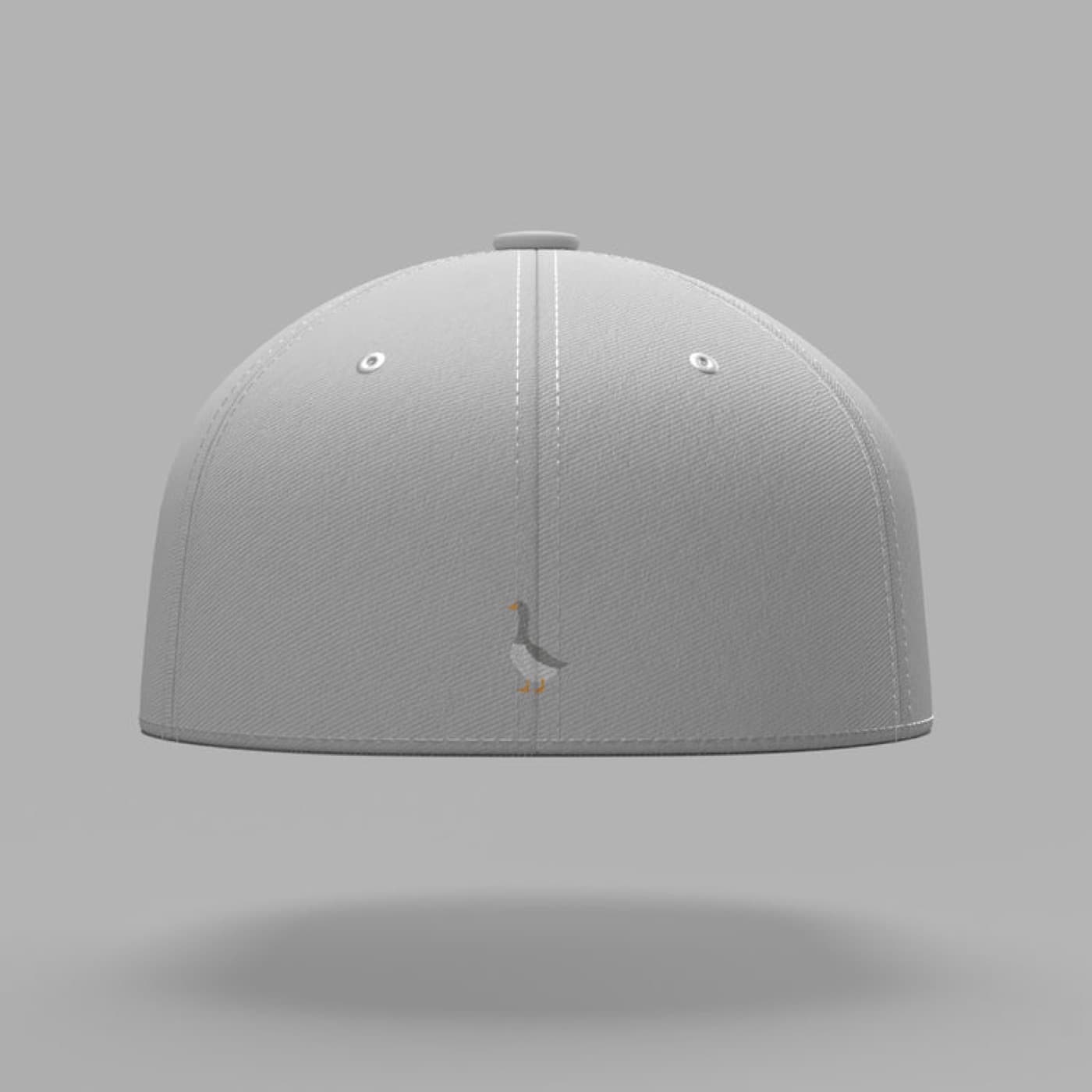 GUSSI white cap, detail of the embroidery
