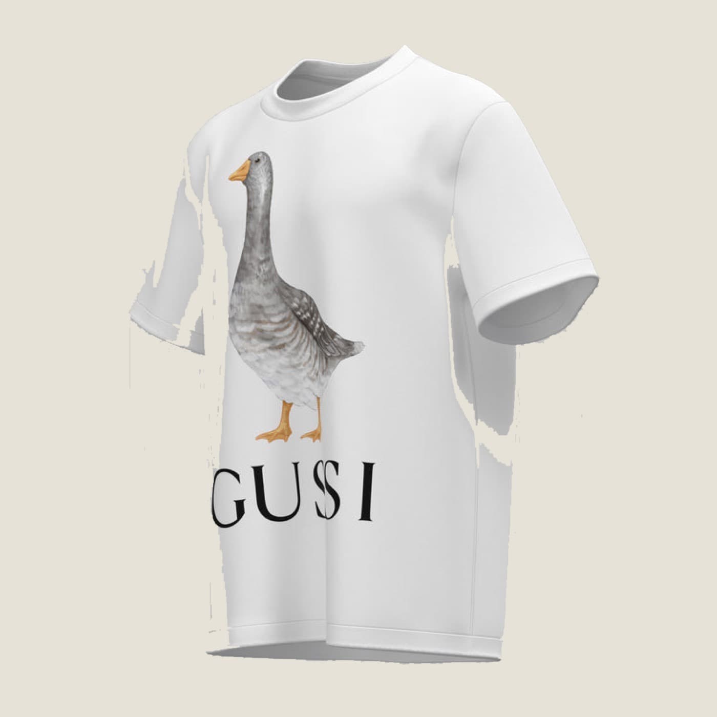 GUSSI white t-shirt, front detail