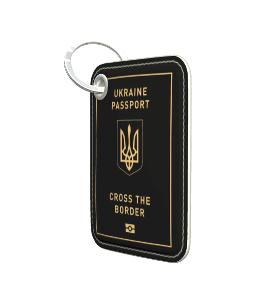 GUSSI Leather Keyring, reverse