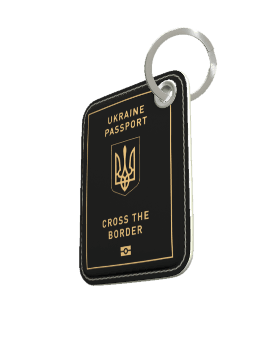 GUSSI Leather Keyring, detail of the split ring