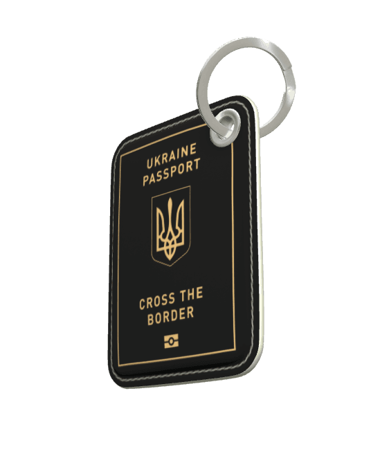 GUSSI Leather Keyring, detail of the split ring