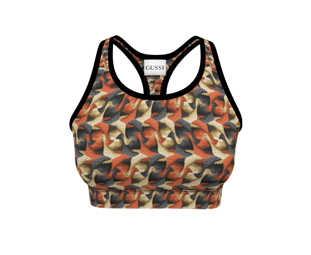 GUSSI printed sports bra, front