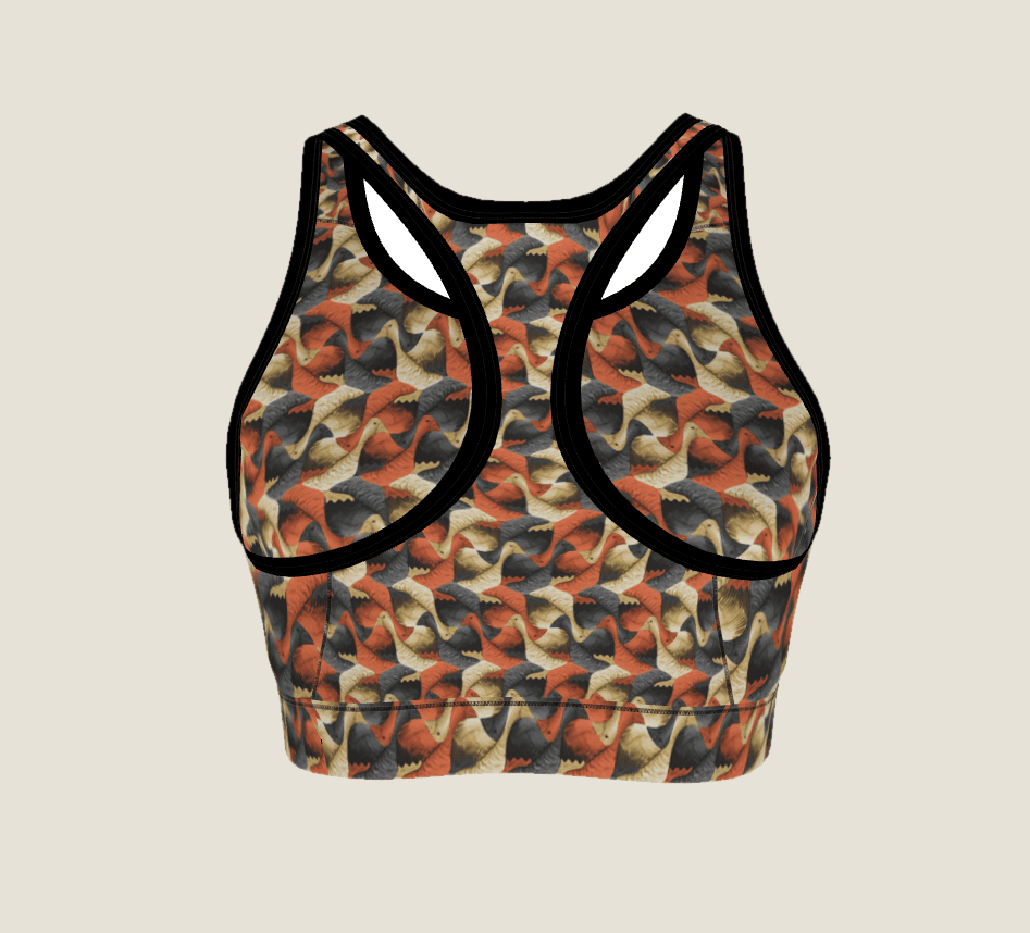 GUSSI printed sports bra, back