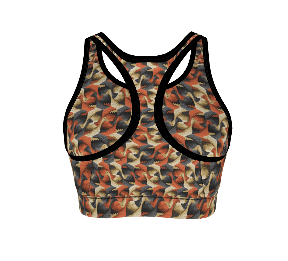GUSSI printed sports bra, back