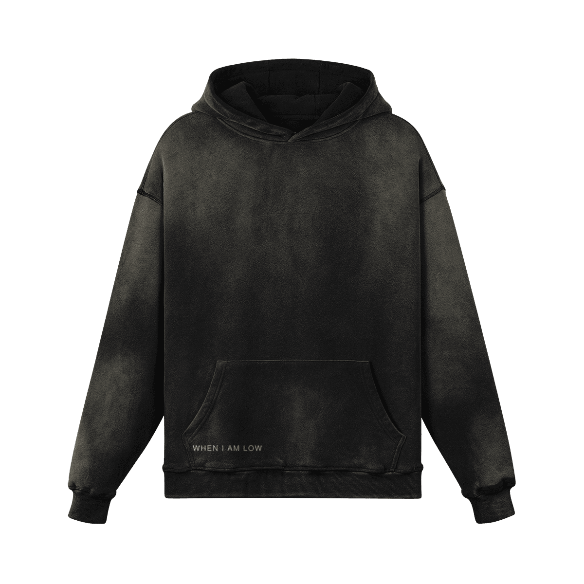 GUSSI When I’m Low heavyweight hoodie in smoky black